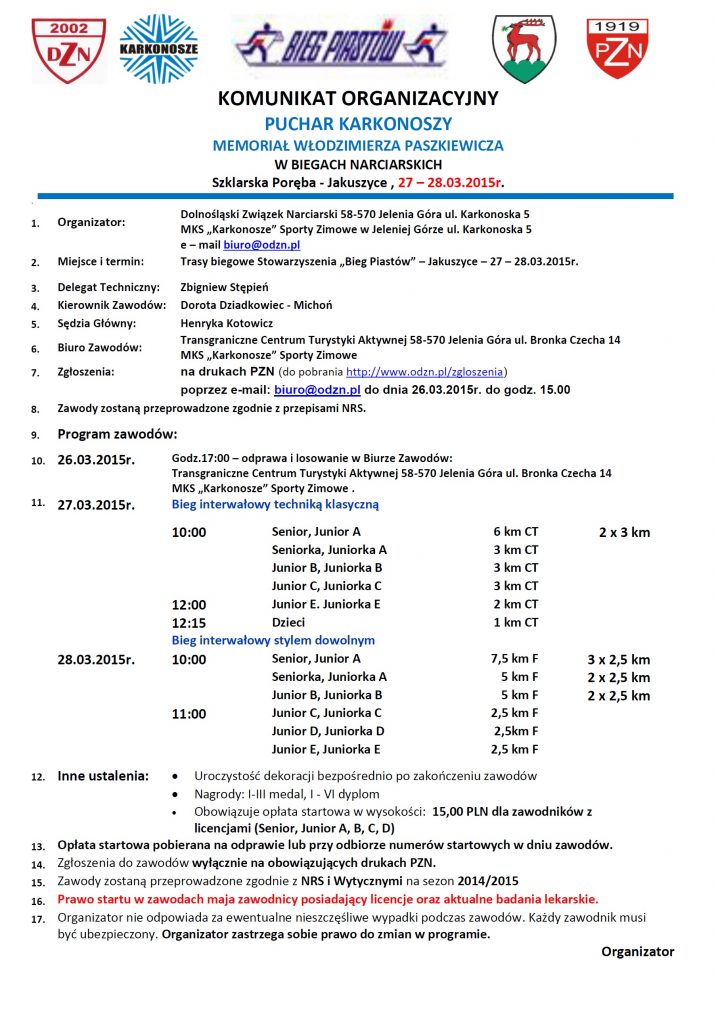 Puchar Karkonoszy - Memeoriał Wł.Pszkiewicza