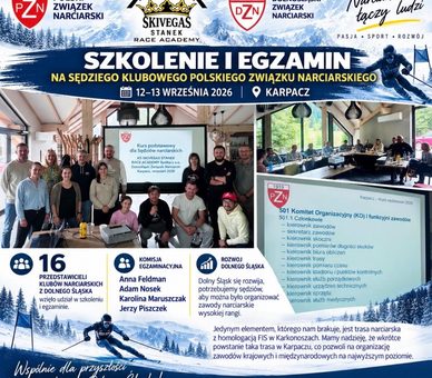 Szkolenia na sędziego klubowego narciarstwa alpejskiego PZN (Karpacz, 12-13.09.2026 r.)